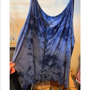 Lace Up American Eagle Soft & Sexy Tank Tie Dye
